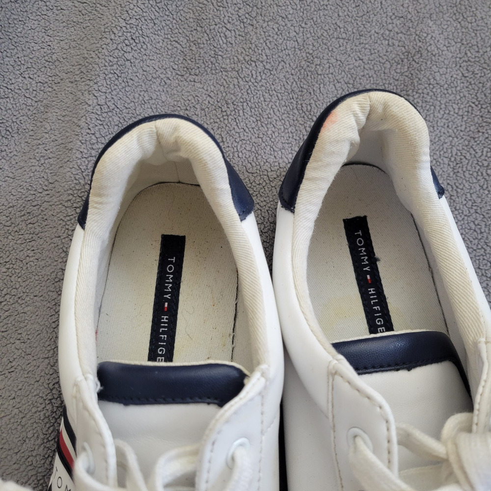 TOMMY HILFIGER LENDON Sneaker Womens 9M White Leather Red Blue Logo 5970720 - Picture 8 of 15